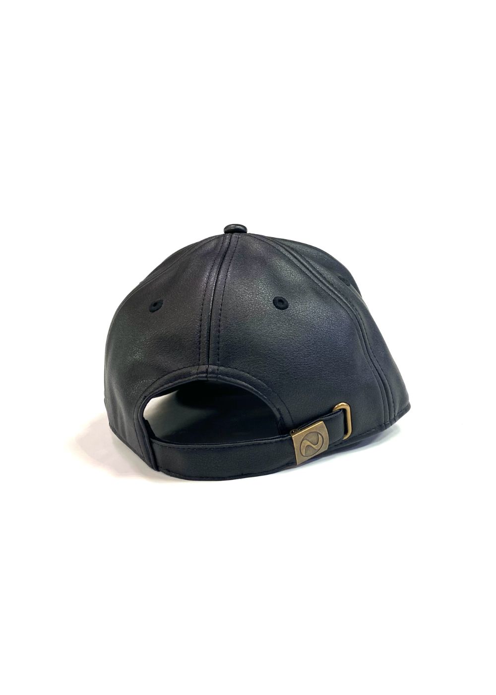 HIDE AND SEEK - Indian Baseball CAP PU Leather (BLACK) / 刺繍ロゴ