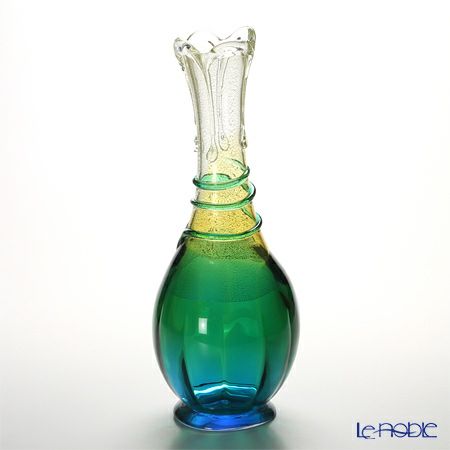 Y2293-62 津軽びいどろ 秋村実 色ガラス デキャンタ 飾瓶 #1 Y2293-62