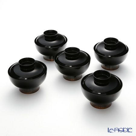 源氏】 組橋貞風 作 輪島塗 歌仙 蒔絵 銘々皿 5客 絵変り 菓子