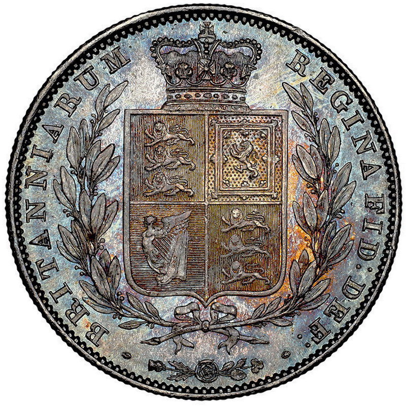 イギリス 1849年 ビクトリアヴィクトリア ハーフクラウン銀貨 Large