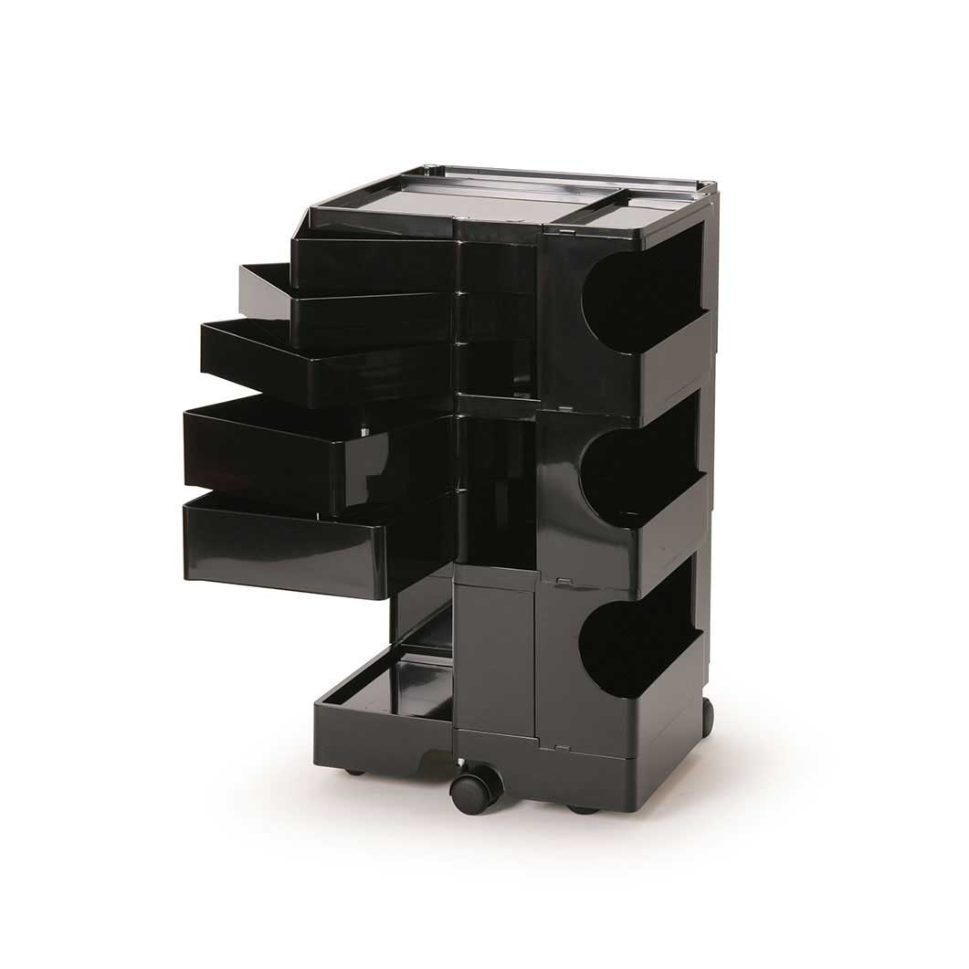 ボビーワゴン 3段5トレイ ブラック(ブラック)：ホーム