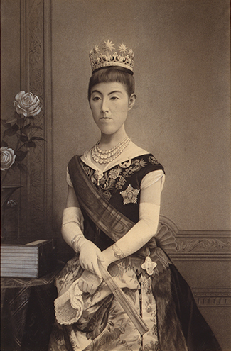 明治26年 ☆『明治皇后陛下肖像画』☆高精細な肖像画 ！ 約97×64cm