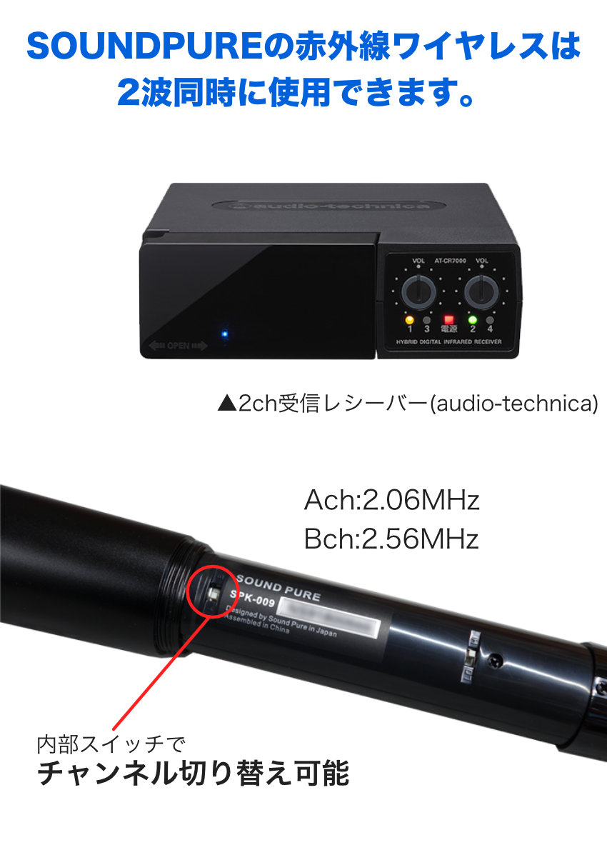SOUNDPURE カラオケに最適な赤外線ワイヤレスマイクセット【福山楽器