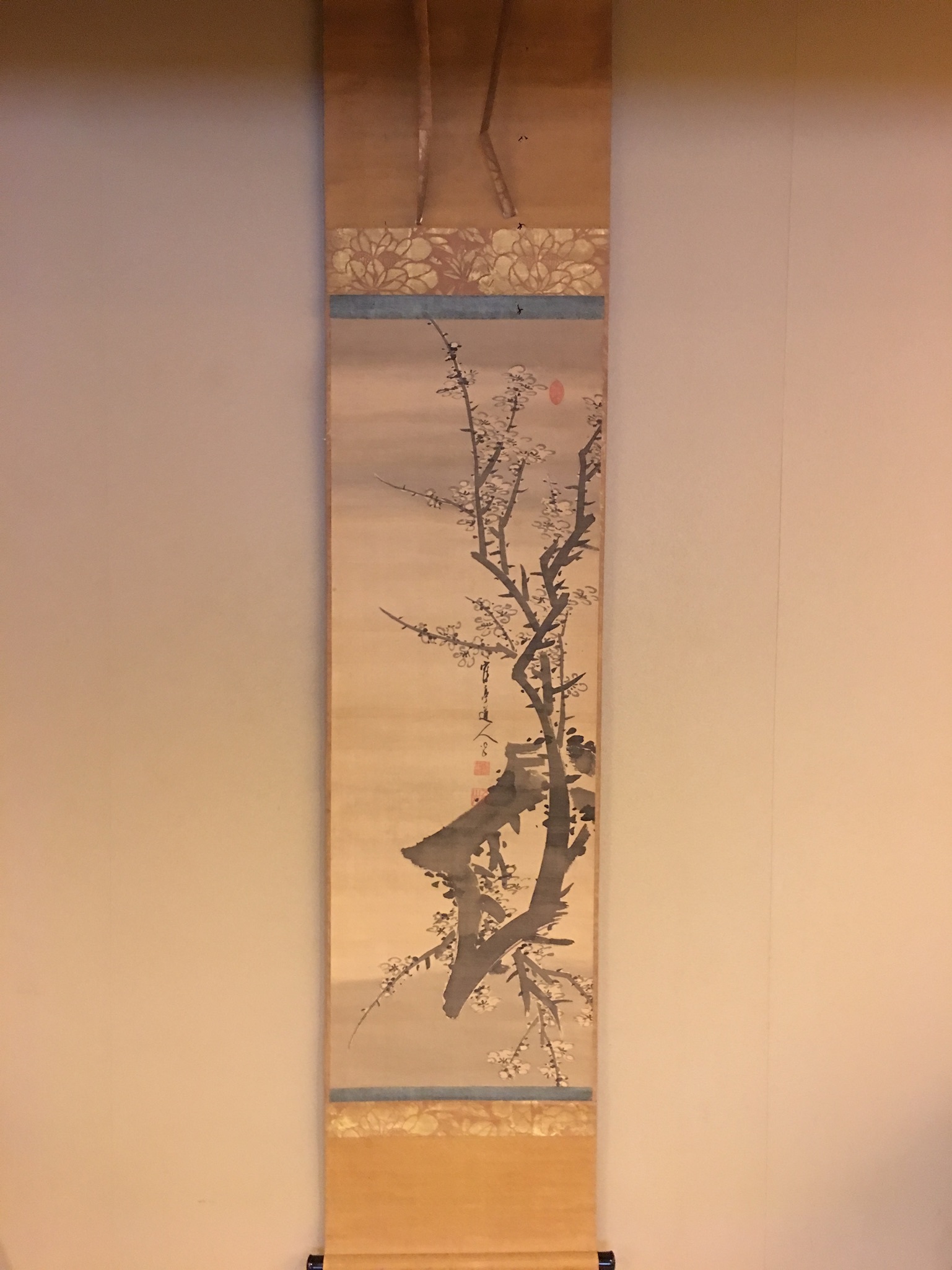 鶴亭(海眼淨光)！水墨画 真作 江戸期 掛軸 鶴亭(海眼淨光)！水墨画 真