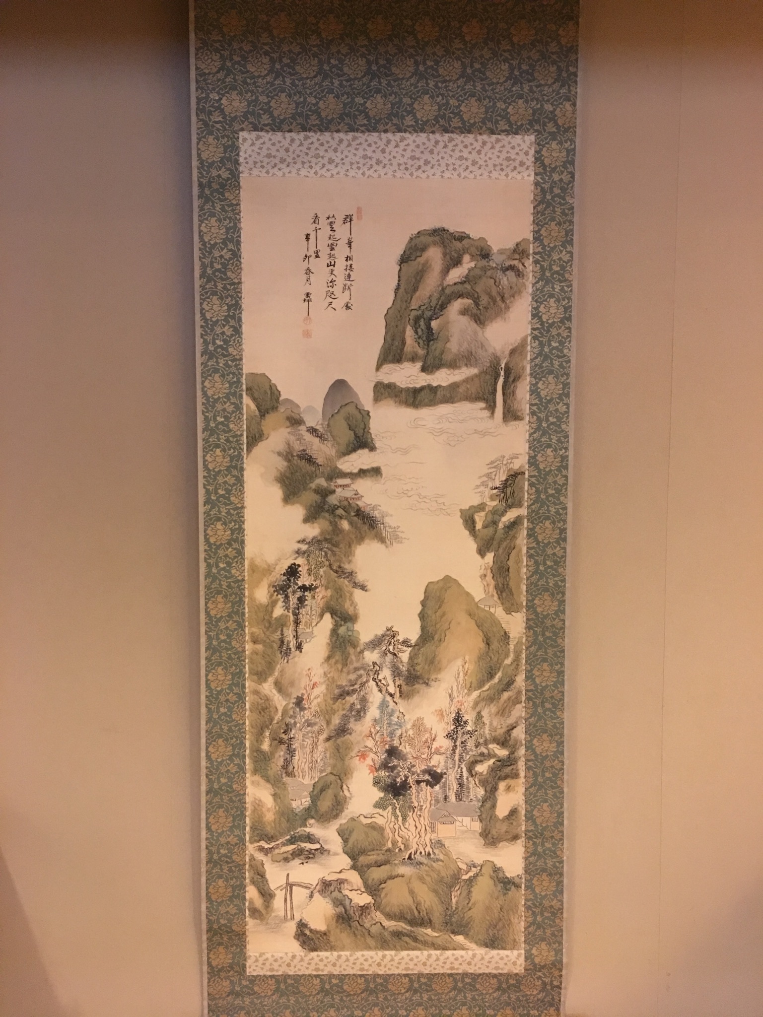 真作/渓水/醒ヶ井より伊吹山を望図/布袋屋掛軸HC-961 真作/渓水/醒ヶ井