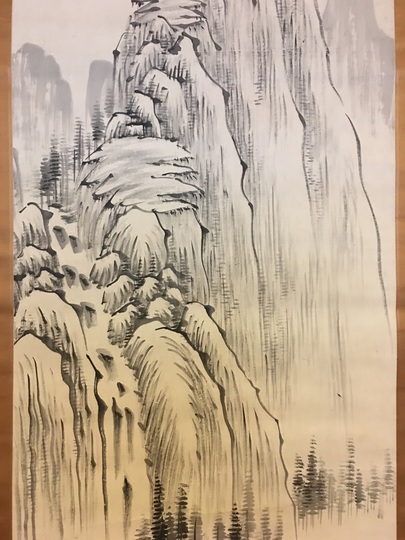 頼山陽 紙本掛軸 【 水墨 画 賛 】南画的要素が大きい作品 肉筆画書画