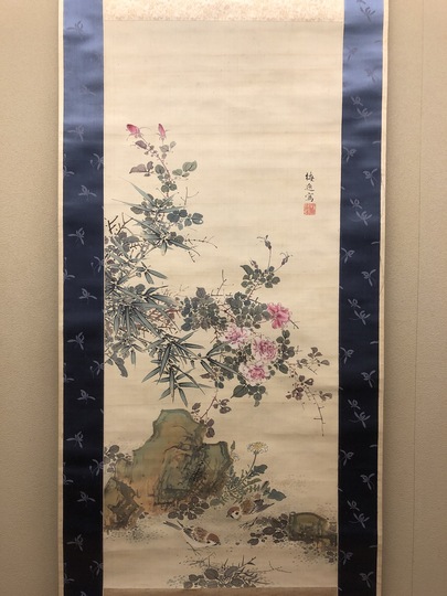 在銘(雪山) 梅竹図 絹本 双幅 時代物 掛軸24120701 在銘(雪山) 梅竹