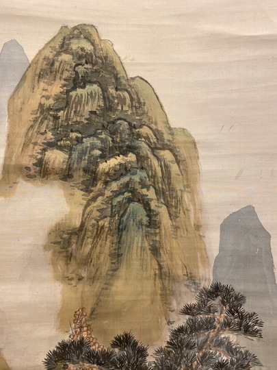 范曽作・老子出関図 中堂掛け軸｜防偽証書付き｜サイズ70×173cm 范曽作