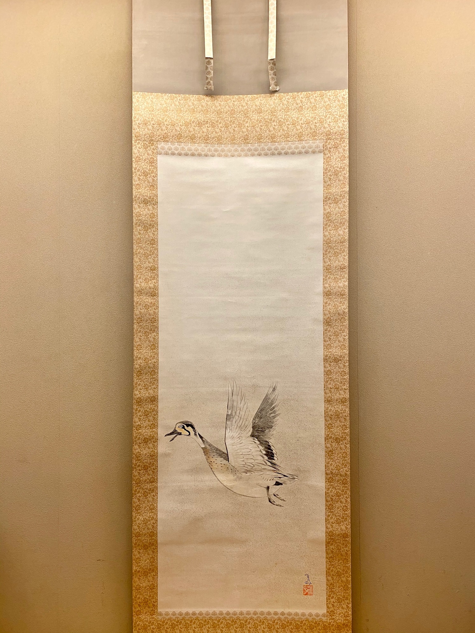 掛軸 掛け軸 古美術 骨董 掛け軸アート「虎」/日本画/古材額/骨董