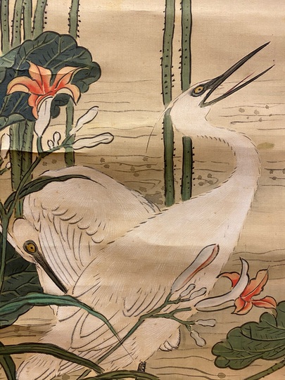 谷文晁 紅白蓮鷺図｜古美術・掛け軸の販売・買取・鑑定-松本松栄堂