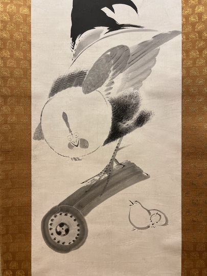 伊藤若冲 親子鶏図｜古美術・掛け軸の販売・買取・鑑定-松本松栄堂