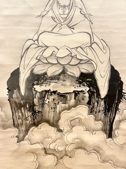 掛軸 月夜山水 橋本雅邦 限定250部 和 床の間 インテリア 飾り 掛軸