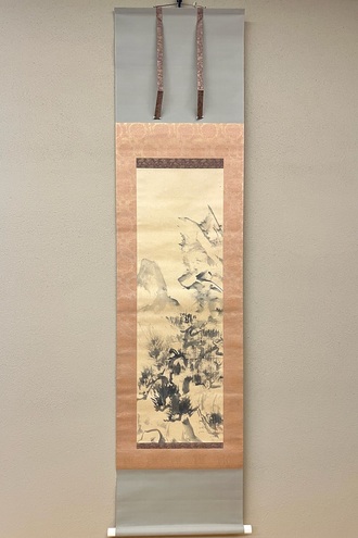 K掛軸 「小槌の絵」松尾宗吾(不染斎)宗倫(葆光斎)合筆