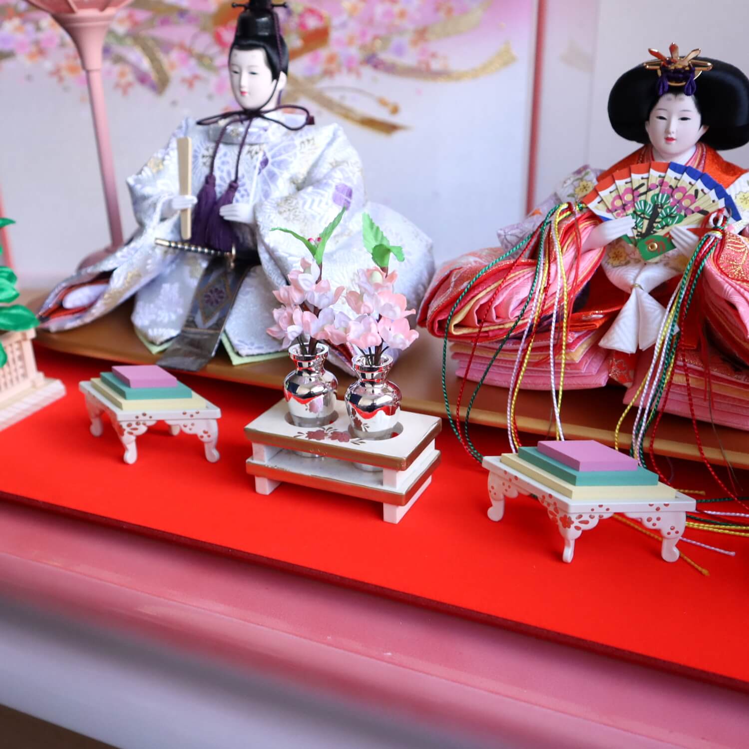 特別セール商品】【日本製】親王 桜金襴衣装 ☆ 六角パノラマアクリル