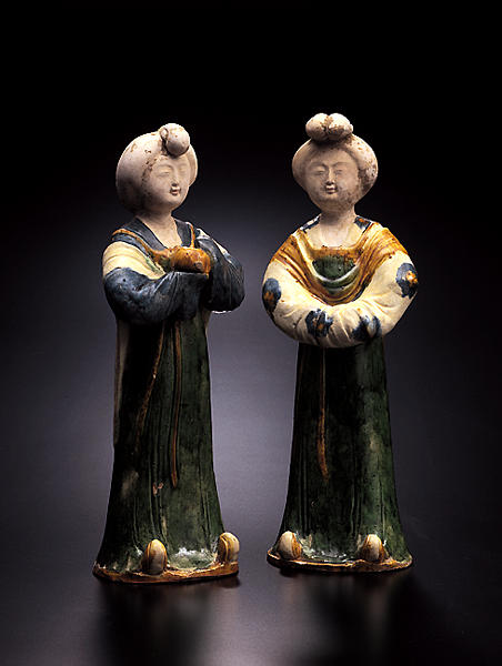 レトロ アンティーク 古玩中国唐三彩女性俑 （年代不明） 唐三彩 女性