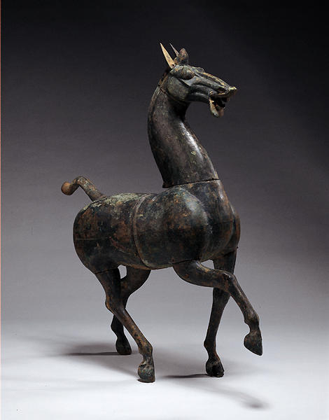 青い陶器の馬の彫刻 イタリア製 イタリア製 馬 陶器 置物 大型 青色