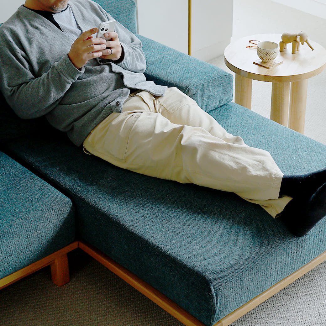 SIEVE rect unit カウチソファ ロング カバーリング ブルー｜miion