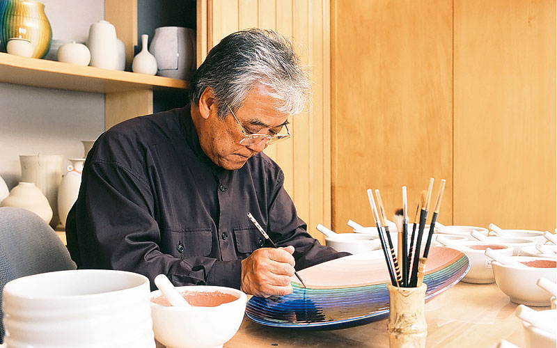 九谷焼 人間国宝 三代 徳田八十吉(正彦) ぐい呑み 共箱 人間国宝 3