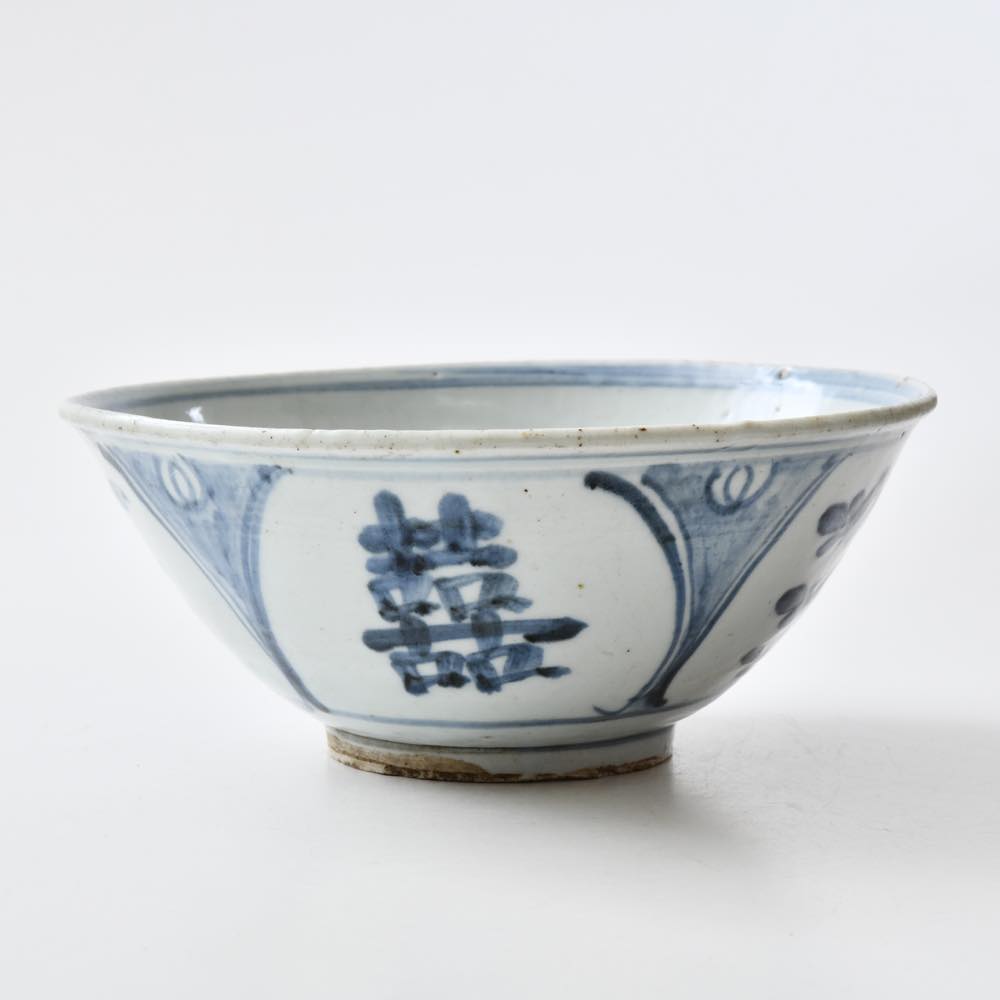 中国 徳化 青花7.5寸大碗 ｜ みんげい おくむら （日本と世界の民芸）