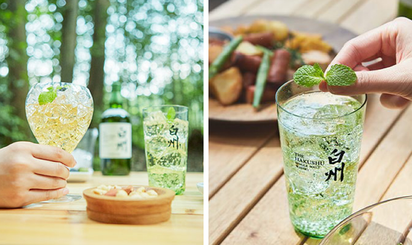 サントリー 白州 12年 シングルモルトウイスキー 2本セット グラス紙袋