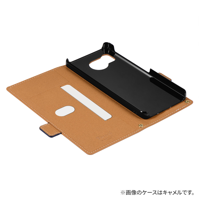 AQUOS sense8 薄型・軽量PUレザー手帳ケース 「Twoal W」 ブラック