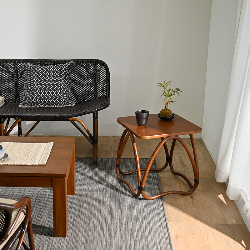 ラタン サイドテーブル 天然木 角形 T266KAを激安で販売する京都の村田家具