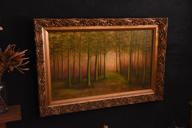 おしゃれ アンティーク 絵画 重厚な額縁付き おしゃれ アンティーク