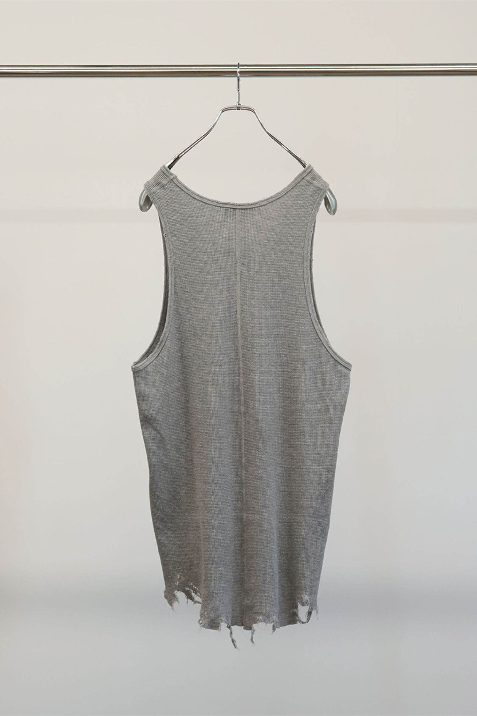 ANCELLM - DAMAGE WAFFLE TANK TOP | GRAY | タンクトップ | NapsNote
