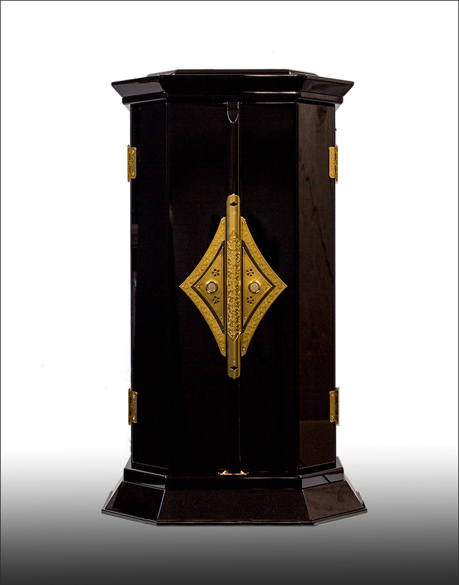 創価学会仏壇 上置き 六角ミニ厨子 黒塗り