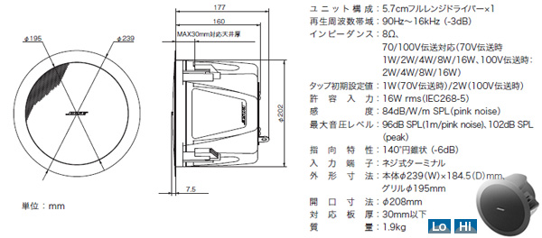 BOSE 天井埋め込み型スピーカー
