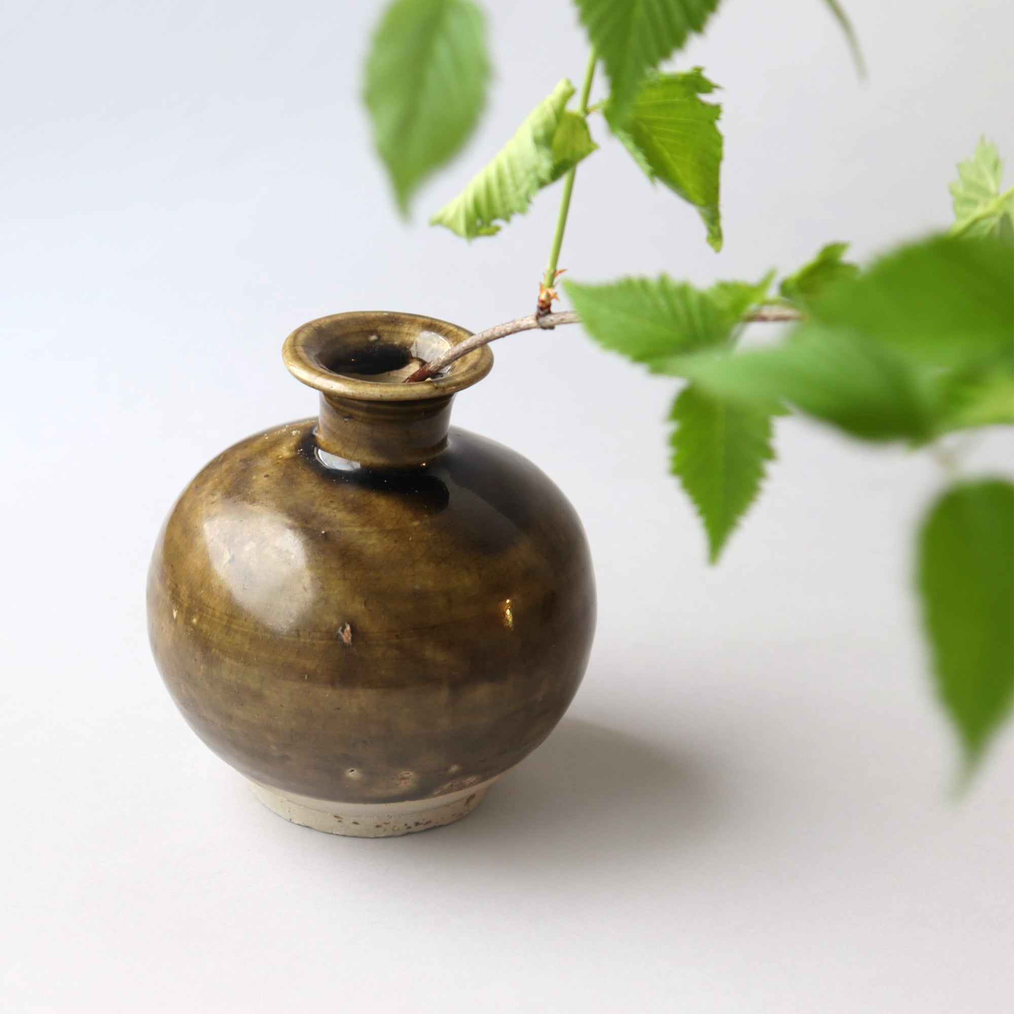 コロンビア渓谷焼 両志庵窯 大木宗完作 蹲（うづくまる）壷 共箱 V