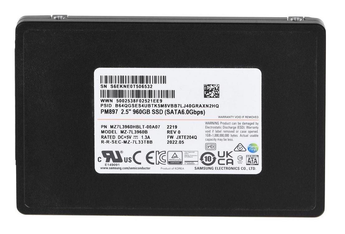 Samsung MZ7LH960HAJR-00005 PM883 960GB SATA 6Gbps 2.5inch SSD