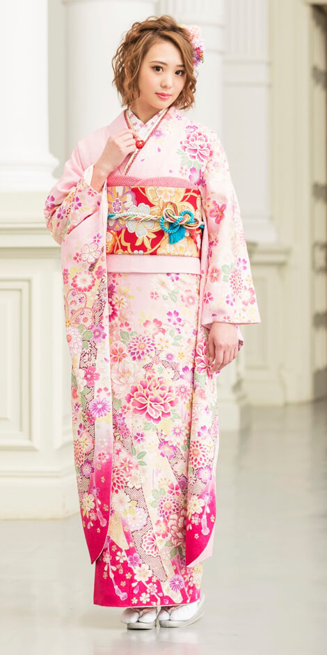 白・クリーム地絞-王朝G[ES0039] | 成人式振袖レンタル京都さがの館