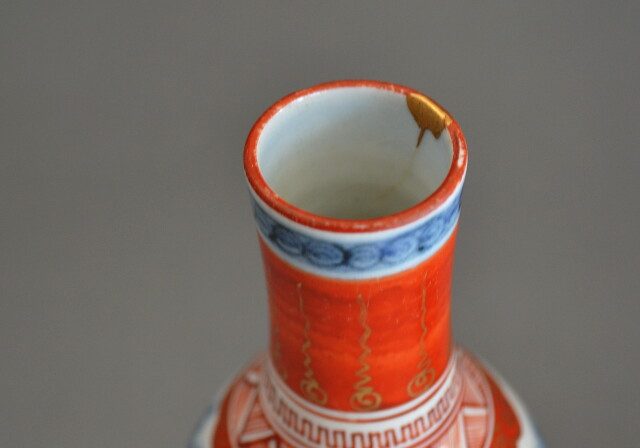 九谷金襴手徳利 徳利 時代徳利 色絵 花瓶 金襴手 雛道具 骨董 1対