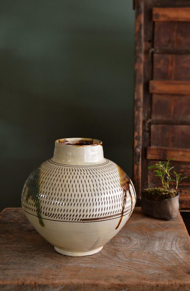 小鹿田焼 飾壺 壷 花器 花入 花瓶 小鹿田焼(重要無形文化