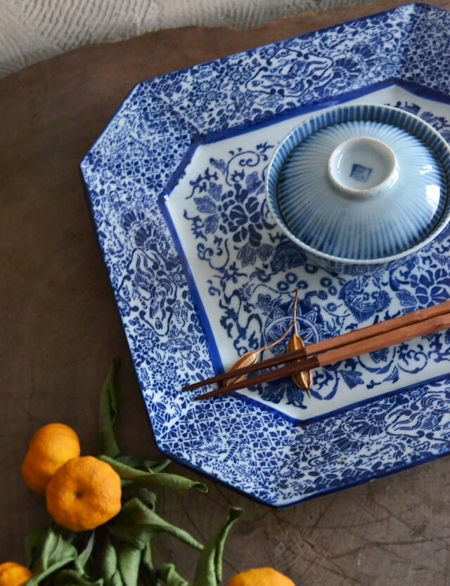 中皿 5枚 染付 獅子 古染付 窯傷 美品 中皿 5枚 染付 獅子 古染付 窯傷