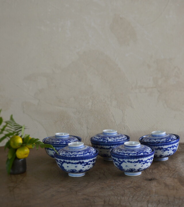 15世紀～17世紀 開片茶碗 茶具 唐草染付 天字號斗笠茶碗