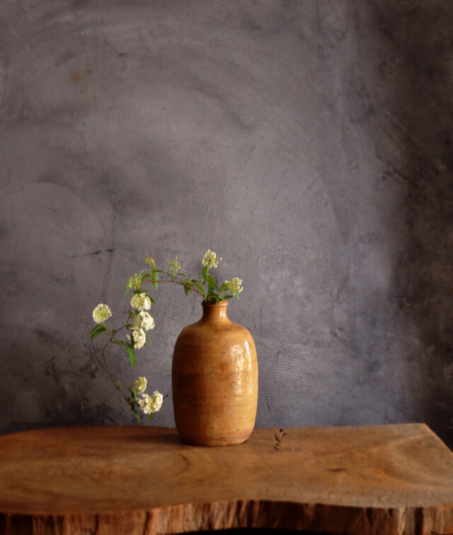 黄瀬戸徳利 瓶 酒徳利 酒器 花器