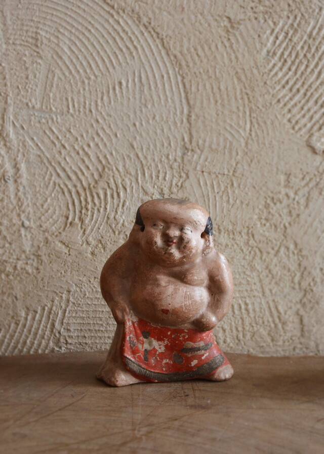 ☆ 力士の古い陶人形 お相撲さん 関取 まとめて 2体 / 郷土玩具 民藝