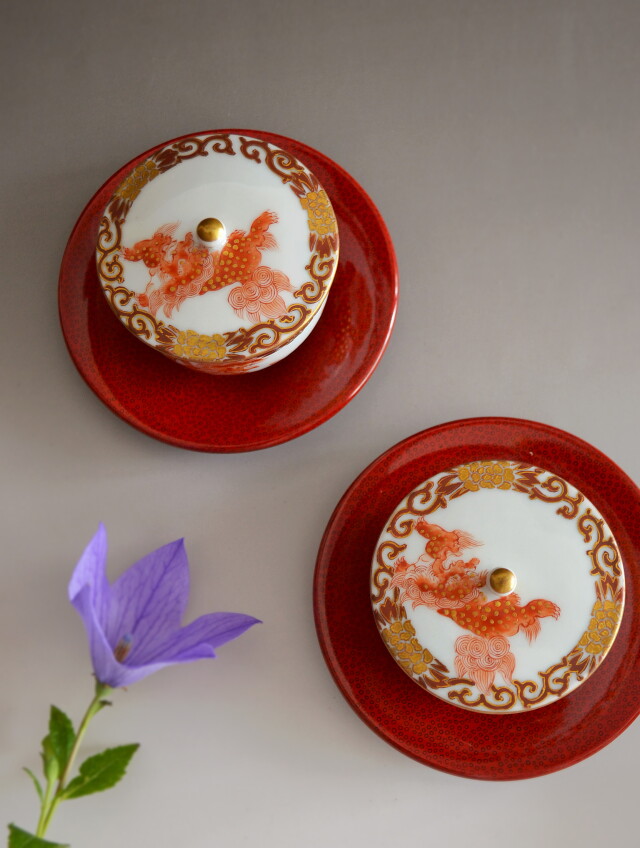 輪島塗 朱塗り 漆器 茶托 5客 輪島塗の漆塗茶托5客揃 |