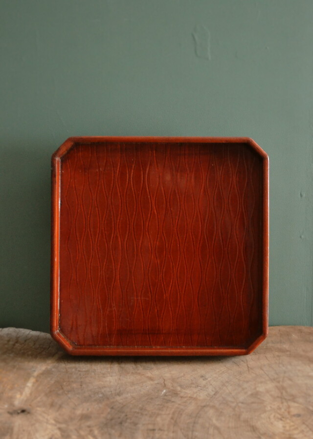 春慶立涌紋隅切り足付き膳Antique Sam's Collection