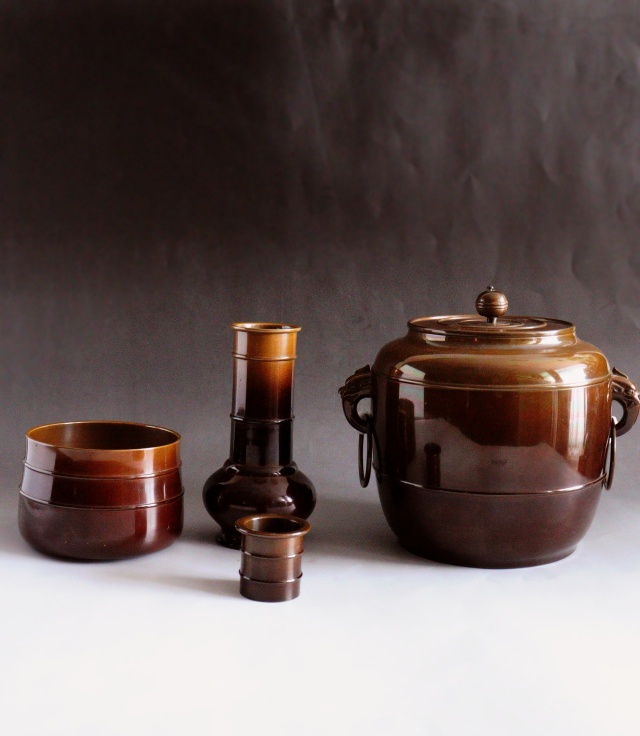 P51 皆具 『金森紹栄造』『唐銅皆具』『水指 建水 蓋置