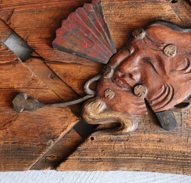 船板古材 翁 奈良一刀彫 古道具 骨董 古美術 アンティーク 侘び寂
