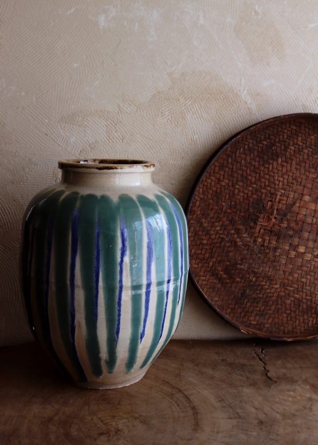 信楽焼 大壷 [B23301] 水瓶 陶磁器 壷 茶壷 茶道具 雨だれ