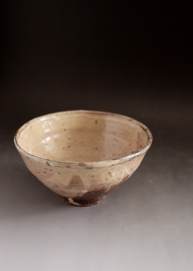 守繁栄徹作 柿の蔕茶碗 粉引茶碗 白釉茶碗 茶道具 抹茶