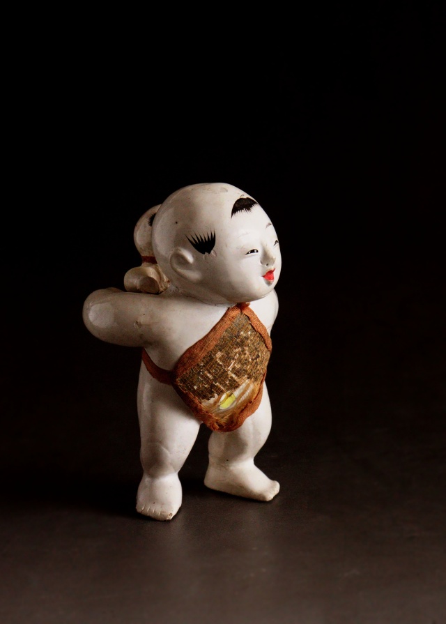 御所人形 つくね 江戸時代 背負い童子 骨董 古美術 小さな御所人形