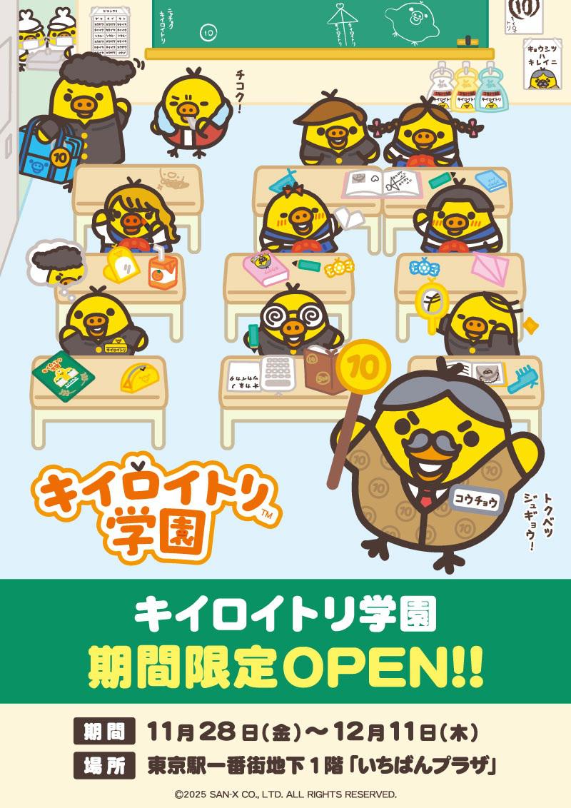 11/28「キイロイトリ学園」が東京駅一番街「いちばんプラザ」に期間