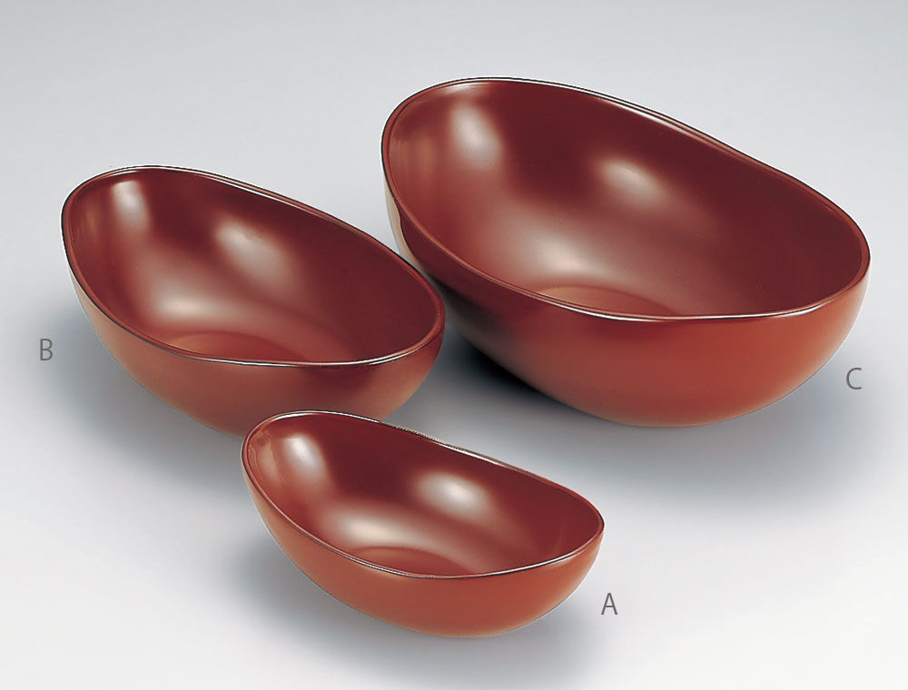 中鉢お鉢・盛器-古代朱 貴船鉢（大）（C）［1個］ | 越前漆器粂治郎