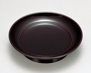 084越前塗 光琳堂 椿皿 5枚セット 古代朱/高台皿/銘々皿/本漆塗 084