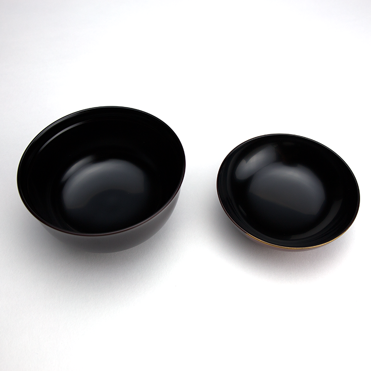 吸物椀お椀-【手描き蒔絵・消し蒔絵】市松白檀 吸物椀［5客］ | 越前